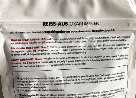 Reiss Aus 600 ml odstraszacz w proszku skuteczny sposób na kreta, psa lub kota