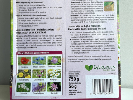 Łąka kwietna - mieszanka traw i kwiatów 800 g
