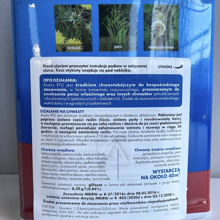 Avans RTU 1000ml zwalcza mniszka, perz i inne chwasty