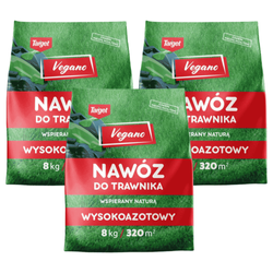 Wysokoazotowy nawóz do trawnika Vegano – wspierany naturą 3x8 kg