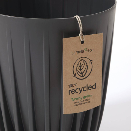 Doniczka Mira Eco Recycled 145 Czarna