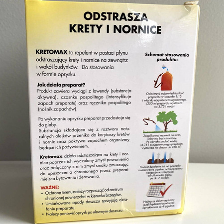 Kretomax 250 ml środek skutecznie odstraszający krety i nornice