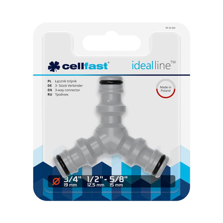 Łącznik trójnik złączka (ABS) Ideal 3/4", 1/2"-5/8" – Cellfast