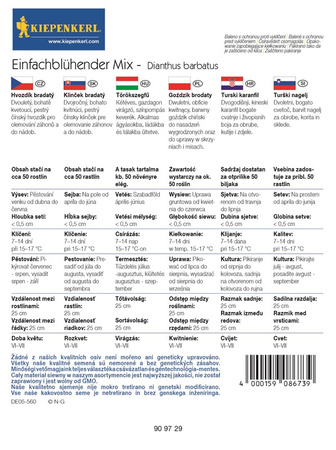 Goździk brodaty 'Einfachblühende Mischung' - Nasiona - Kiepenkerl