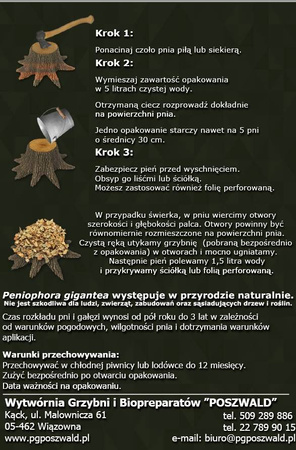 Grzybnia do usuwania pni i kompostowania