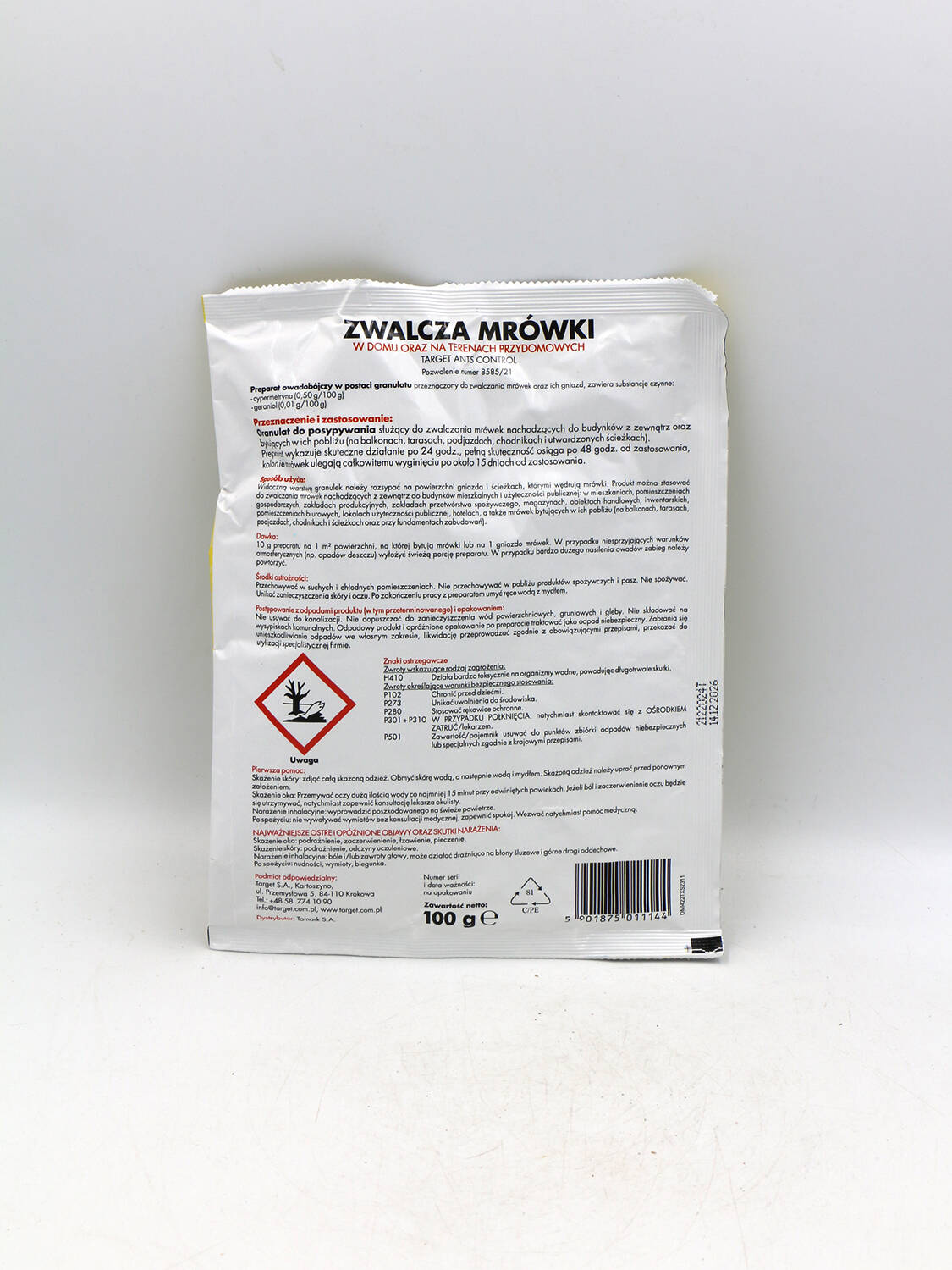 ANTS CONTROL SASZETKA 100 G NA MRÓWKI Target