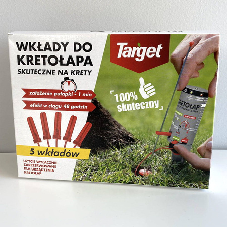 Wkłady do Kretołapa 5 sztuk jedyna skuteczna pułapka na kreta TARGET