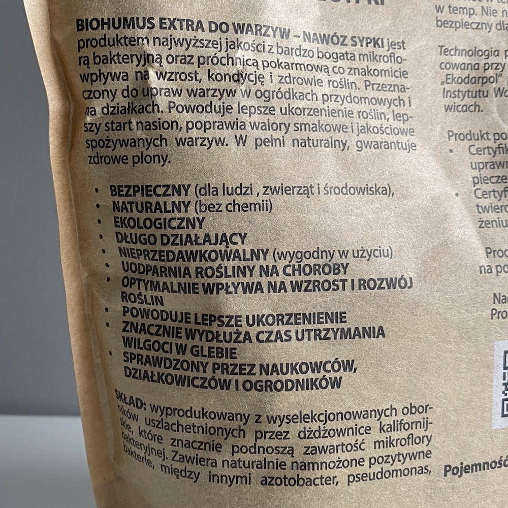 Biohumus Extra SM Sypki Do Warzyw 1 l