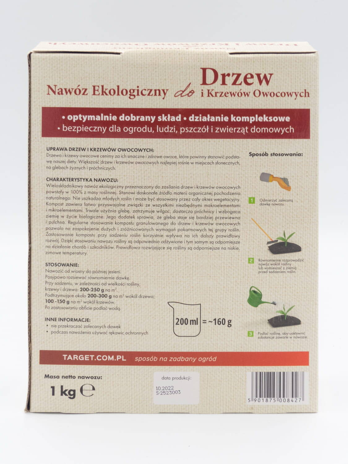 Nawóz ekologiczny do drzew i krzewów owocowych 1 kg