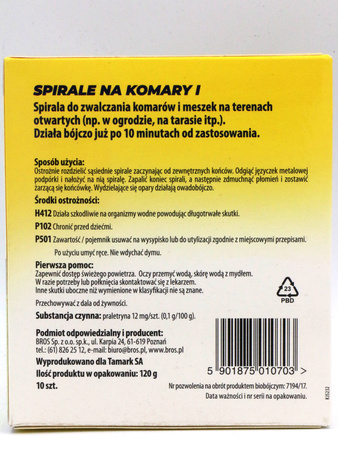 Spirale odstraszające komary 10 sztuk