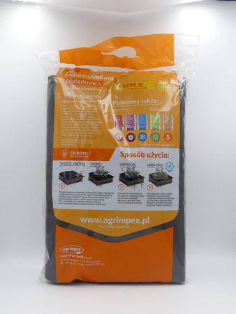 Agrowłóknina Hobby Ściółkująca Agro-Marina Czarna 1,6 x 10 m 50 g + 18 szpilek - Agrimpex