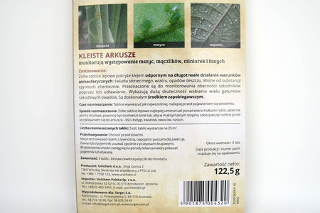 Żółte tablice lepowe likwidujące mszyce, mączliki i inne szkodniki 5 szt. Target