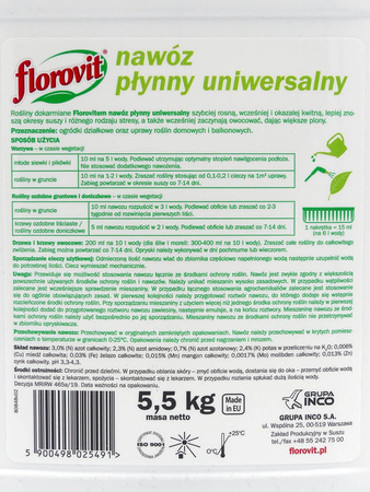 Nawóz Florovit Uniwersalny 5 l