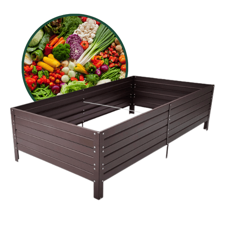Warzywniak - podwyższona grządka - brąz - Vegano - 150 x 75 x 30 cm