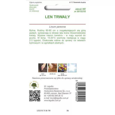 Len trwały – niebieski – 1 g Legutko