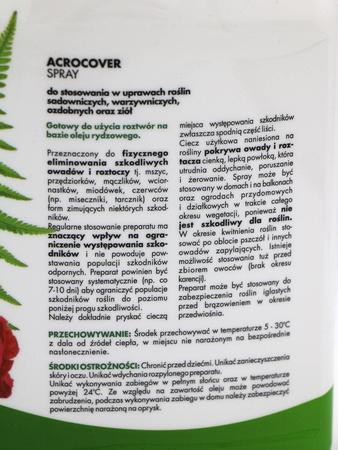 Agrocover Spray zwalcza mszyce, przędziorki, czerwce 1l