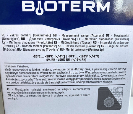 Termometr / Higrometr Okrągły Srebrny