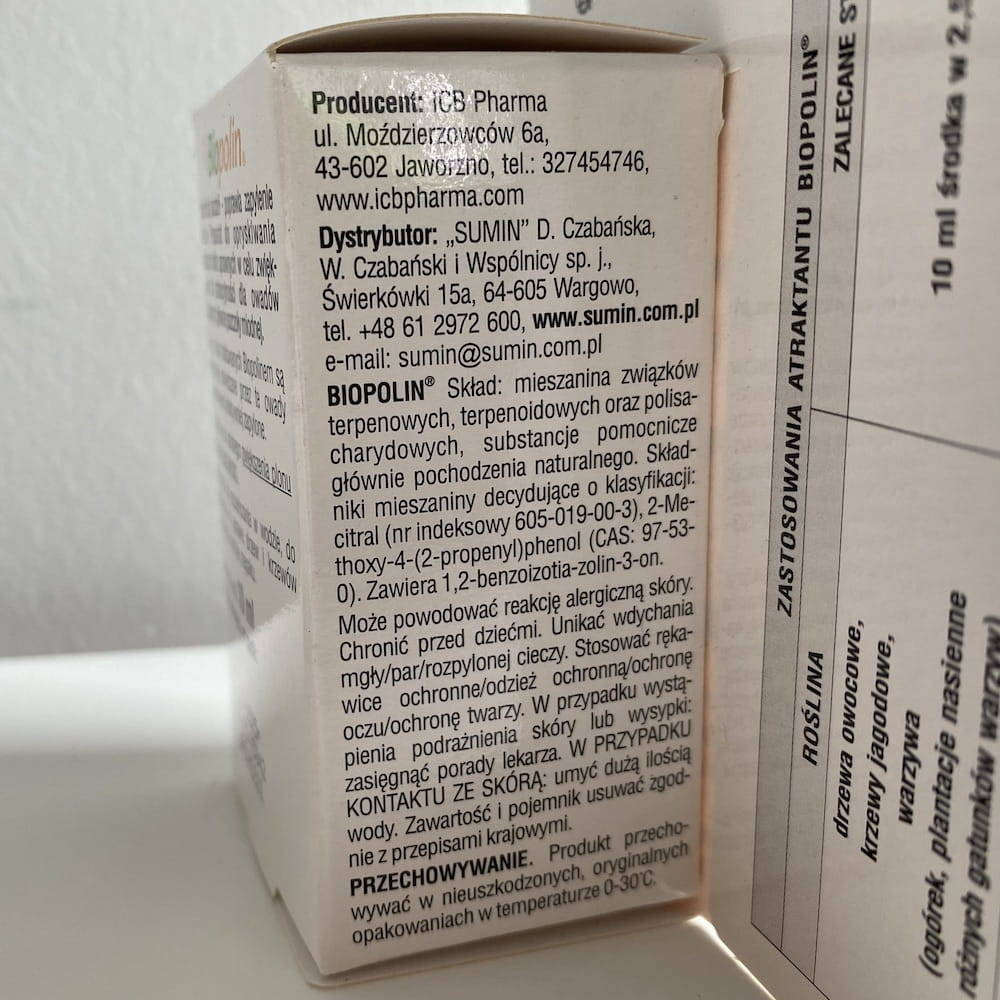 Biopolin Wabi Pszczoły, Trzmiele, Długodziałający 10 ml