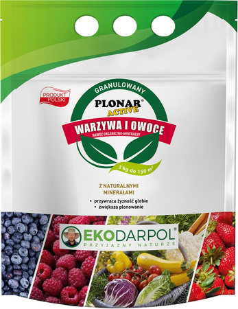 Plonar Active do warzyw i owoców – ekologiczny nawóz granulowany – 3 kg Ekodarpol