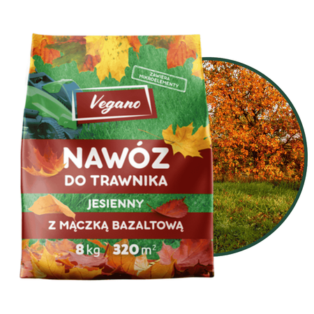 Jesienny nawóz do trawnika Vegano – z mączką bazaltową 24 kg (3x8 kg)