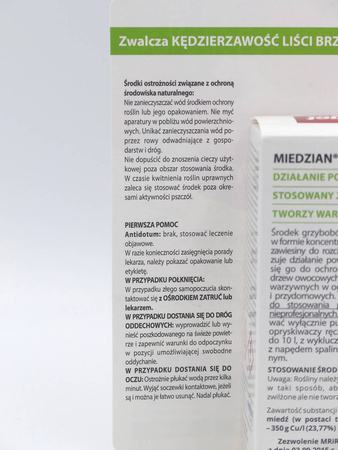 Miedzian Extra 350 SC kędzierzawość liści brzoskwiń 30 ml Target