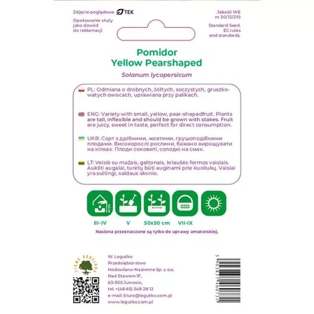 Pomidor Yellow Pearshaped 0,2 g - Legutko