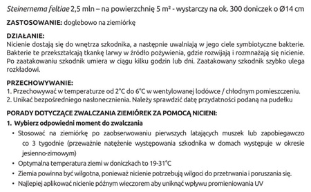 Ziemiórka Stoper 2,5 mln nicieni  - zwalcza ziemiórki Vegano