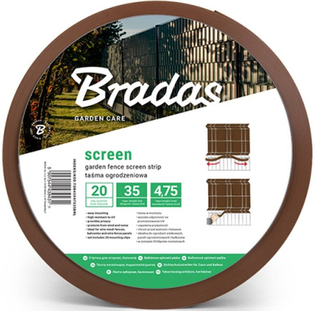 Taśma Ogrodzeniowa – Brązowa 4,75 cm x 35m Bradas