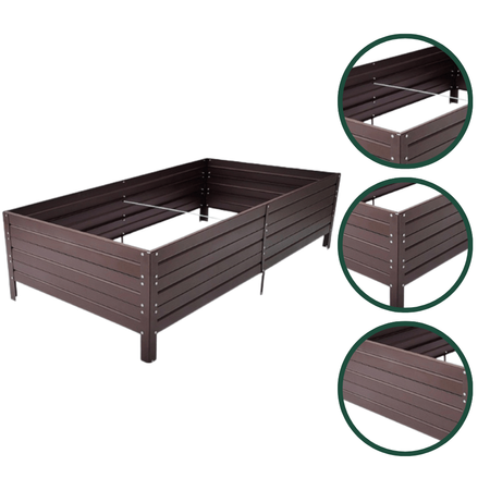 Warzywniak - podwyższona grządka - brąz - Vegano - 150 x 75 x 30 cm