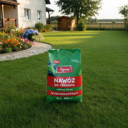 Wysokoazotowy nawóz do trawnika Vegano – wspierany naturą 8 kg