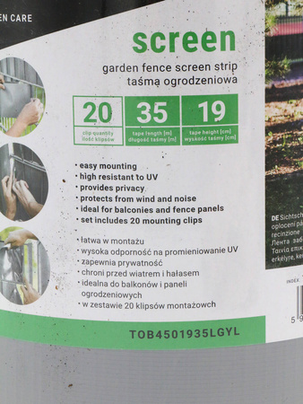 Taśma Ogrodzeniowa – Jasnoszara 19cm x 35m Bradas 