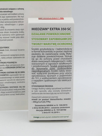 Miedzian Extra 350 SC kędzierzawość liści brzoskwiń 30 ml Target