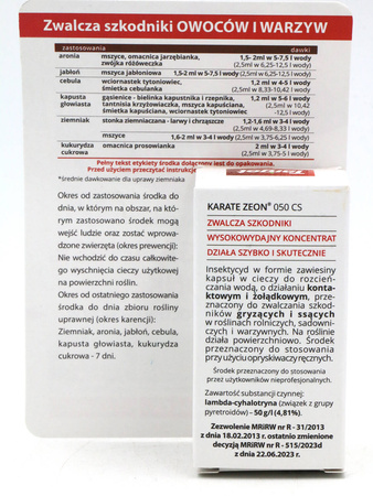 Karate Zeon 050 CS – Zwalcza Szkodniki Roślin – 2,5 ml Target