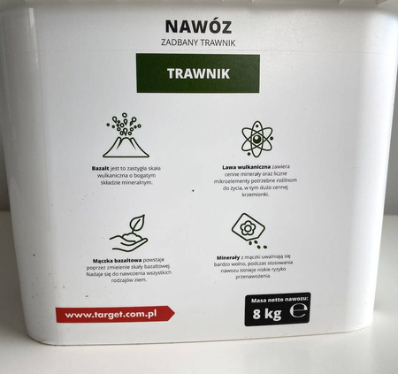 NAWÓZ ZADBANY TRAWNIK Z MĄCZKĄ BAZALTOWĄ 8 kg