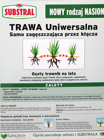 TRAWA Samo ZAGĘSZCZAJĄCA Uniwersalna 3 kg SUBSTRAL