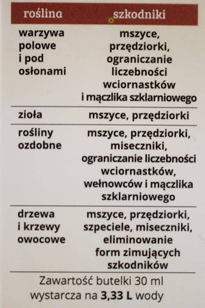 Emulpar 940 EC 30 ml zwalcza mszyce, przędziorki, mączliki, miodówki na warzywach i gruszy