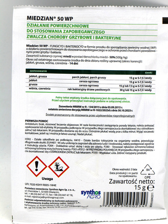 Miedzian 50 WP środek zwalczający choroby pomidorów, ogórków i innych roślin uprawnych 15 g Target