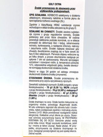 Golf Extra Zwalcza Chwasty Na Trawniku 250 ml