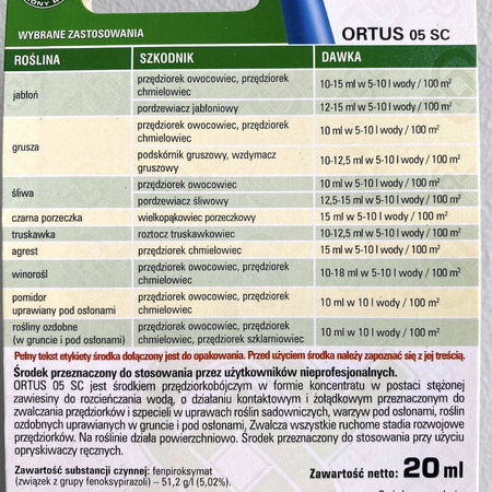 Ortus 05 SC - na przędziorki - 20 ml