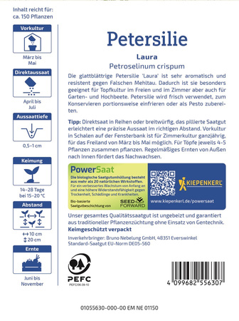 Pietruszka 'Laura' -  Nasiona Otoczkowane – Kiepenkerl